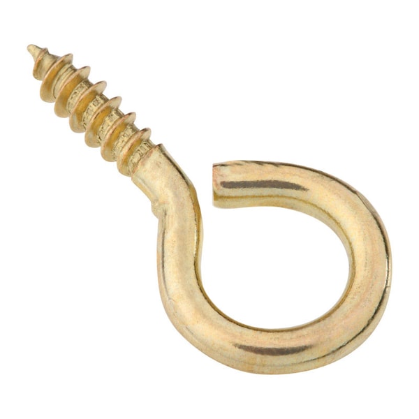 National Hardware National Hardware 0.14 in. D X 1-3/8 in. L Polished Brass Screw Eye 20 lb. cap. 4 pk N119-289 - main